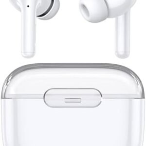kurdene P3 Wireless Earbuds Bluetooth 5.3 Headphones, Deep Bass Stereo with Microphone Earphones in-Ear, Immersive Premium Sound Ear Buds for iPhone, Android-Clear