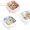 3Pcs Hair Tie Organizer, Portable Travel Qtip Holder Hair Accessories Organizer Box, Stackable Cotton Swab Dispenser Hair Accessory Box for Girls, Women, Bathroom, Desktop (White, Pink) - Image 8