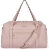BAGSMART Travel Duffle Bag 31L Quilted Weekender Overnight Bag for Women with Laptop Compartment, Large Carry On Airport Bag with Wet Pocket & Shoe Bag for Business Trips, Sports (Pink)