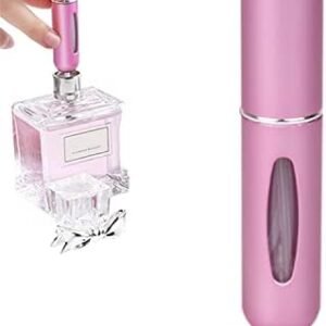 Mini Refillable Perfume Atomizer Spray Bottle, Portable Empty Fragrance Container Pump Case for Traveling and Outgoing 5ml (Pink)