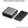 Satechi 200W 6-Port GaN Charger - 2X 140W USB-C and 4X USB-C, Fast Charging Travel Station for Apple and Most Thunderbolt Devices - Image 7