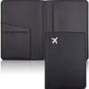 Deziliao Passport Holder,Passport Holder Card Slots, Passport and Vaccine Card Holder Combo, Cute Passport cover for Women and Men, with Waterproof Rfid Blocking, Passport Travel Wallet(Black)
