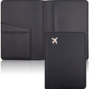 Deziliao Passport Holder,Passport Holder Card Slots, Passport and Vaccine Card Holder Combo, Cute Passport cover for Women and Men, with Waterproof Rfid Blocking, Passport Travel Wallet(Black)