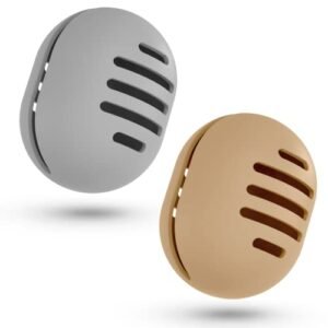 Makeup Sponge Holder,2PCS Double-sided Breathable Silicone Beauty Blender Holder for Travel,Shatterproof Makeup Sponge Travel Case for All Sponges Sanitary Reuse Easy to Carry,Grey+Khaki-AB