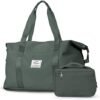 Weekender Bags for Women,Large Duffle Bag, Overnight Bags for Woman Travel, Sport Gym Bag Waterproof, Hospital Bag for Women Labor Delivery, Carry On Tote Bag with Trolley Sleeve, DarkGreen