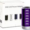 Universal USB Charger 6-Port Desktop USB Charging Station Hub with Smart Identification Technology Compatible with iPhone iPad Cell Phone Tablets(Purple) - Image 8