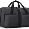 Gym Bag, BAGSMART Duffle Bag for Travel Duffel Bag, Carry on Weekender Overnight Bag with Trolley Sleeve, Personal Item Travel Bag, Sports Gym Tote Bag, Shoe Bag-Blck Grey