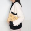 Makeup bags for Women - Corduroy Cosmetic Preppy Bag Aesthetic with Cute Smiley Faces, Large Capacity Travel Organizer Zipper Pouch for Essentials. - (Yellow) - Image 4
