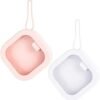 Prudiut 2pcs Hair Tie Organizer, Hair Tie Holder Clip Organizer Christmas Gifts for Baby Teen Girl Women, Portable Hanging Small Items Desktop Travel Storage Box(Pink and White)