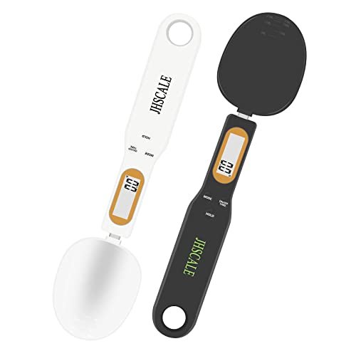 Spoon Scale,Electronic Food Scale 500g/0.1g Weighing for Grams and OZ,Digital Kitchen Scale with Handle Grip and Spout for Coffee Power,Pills,Tea,Flour,Oil,Baking (White)