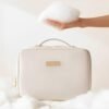 Portable Large Capacity Cosmetic Bag, Skincare Products, Makeup Brush Storage Bag, Double Layer Makeup Bag (Upgraded-White) - Image 2