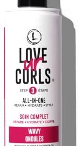 Love Ur Curls LUS Brands All-in-One Styler for Natural Wavy Textured Hair 8.5 oz - Repair, Hydrate, Style in One Easy Step - No Crunch Non-Sticky Hair Care with Shea Butter and Moringa