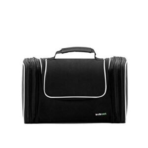 LAVIEVERT Toiletry Bag/Makeup Organizer/Cosmetic Bag/Portable Travel Kit Organizer/Household Storage Pack/Bathroom Storage with Hanging for Business, Vacation, Household - Black