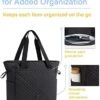 BAGSMART Tote Bag for Women, Large Womens Tote Bag with Zipper, Quilted Hobo Bag Top Handle Handbag for Travel Work - Image 4