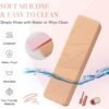 Portable Silicone Makeup Brush Holder, Magnetic Cosmetic Pouch and Anti-Fall Closure, Stylish and Easy to Clean - Convenient Travel Makeup Brush Holder Organizer - Khaki - Image 4