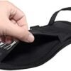 RFID Blocking Stash Neck Wallet, Travel Pouch Passport Holder for Women Men - Black - Image 4