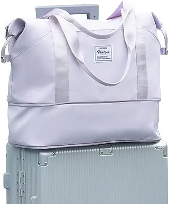 Travel Duffel Bag, Sports Tote Gym Bag, Shoulder Weekender Overnight Bag for Women