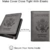 WALNEW Passport Holder Wallet, RFID Blocking Passport Cover Case PU leather Card Holder with Pen and Clear Card Slot for Women Men, Gray - Image 5