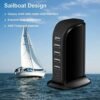 Charger Block 6 in 1 Upoy, 40W USB C Charger 3A, Charging Hub with 5 USB Ports(Shared 6A) for Multiple Electronics, USB Charging Station Multiports, Universal Desktop Phone Charger Travel Ready, Black - Image 2