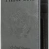 Cynure Leather Passport Cover CDC Vaccine Card Holder Combo Men & Women Travel Passport Case, grey