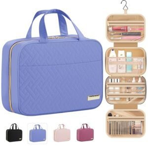 HOTOR Travel Toiletry Bag - Toiletry Bag w/Hanging Hook - Spacious Toiletry Bag for Women & Men, Makeup Bag/Big Comparment, Waterproof for Travel Accessories, Travel Essentials, Medium, Aegean-Blue