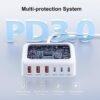 100W GaN 6 Port USB C Charging Station Hub Block Wall Charger Power Strip Adapter Plug Cube for iPad iPhone 15 14 13 12 11 Pro Max Pixel Note Galaxy - Image 6