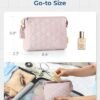 BAGSMART Makeup Bag Travel Cosmetic Bag, Puffy Make Up Bags for Women Large Capacity Makeup Organizer Case, Wide-open Pouch for Purse Storage Travel Essentials Toiletries Accessories Brushes, Pink - Image 5