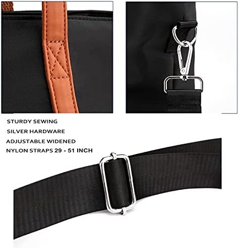 Laptop Bag Waterproof Lightweight Tote Bag for Women Nylon Briefcase Computer Work Shoulder Handbag Fits 15.6 inch Laptop - Image 6