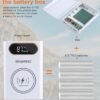 2-in-1 Cell Phone Wireless Charger Mobile Power Battery Charger Set,Portable Battery Charger with LCD Display and 2 USB Output Ports，DIY 4 * 21700 Solderless White Battery Box(Battery Not Included) - Image 2