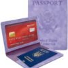 1 Pcs Passport Holder and Vaccine Card Holder Combo, Travel Passport Wallet, Passport Cover Case for Women and Men (Light Purple)
