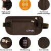 Boxiki Travel Money Belt - RFID Blocking Money Belt and Safe Waist Bag, Secure Fanny Pack for Men and Women, Fits Passport, Wallet, Phone and Personal Items. Running Belt, Waist Pack (Brown) - Image 2