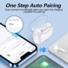 kurdene P3 Wireless Earbuds Bluetooth 5.3 Headphones, Deep Bass Stereo with Microphone Earphones in-Ear, Immersive Premium Sound Ear Buds for iPhone, Android-Clear - Image 3