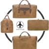 Oversized Travel Duffel Bag Waterproof Canvas Genuine Leather Weekend bag Weekender Overnight Carryon Hand Bag Brown - Image 6