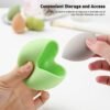 BEZOX Travel Beauty Blender Holder, Easy Use Silicone Makeup Sponge Case, Breathable Face Foundation Blender Puff Container Cover - Grass Green - Image 3