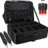 Extra-large Makeup Case, a Must for Double-layer Travel, a Storage Case for Professional Makeup Artists to Put Cosmetics, with Adjustable Partitions and Support