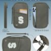 RFID Passport Wallet Family Passport Holders with Initial Letter Personalized Patch, Women Men Travel Organizer Water Resistant with Card Cash Slot Zipper Pocket Silver Grey S - Image 5