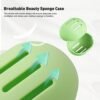 BEZOX Travel Beauty Blender Holder, Easy Use Silicone Makeup Sponge Case, Breathable Face Foundation Blender Puff Container Cover - Grass Green - Image 4