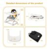 Baby Portable High Chair Booster Seat for Dining Table, Foldable 2-in-1 Travel High Chair with Carry Bag, Adjustable Tray and Adjustable Hight, Aluminum Frame, Easy to Clean (Grey) - Image 9