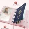 Passport and Vaccine Card Holder Combo, Passport Holder with Vaccination Card Slot Passport Wallet with RFID Blocking Passport Cover for Women - Image 2