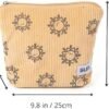 Makeup bags for Women - Corduroy Cosmetic Preppy Bag Aesthetic with Cute Smiley Faces, Large Capacity Travel Organizer Zipper Pouch for Essentials. - (Yellow) - Image 2