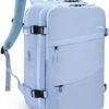 HOMIEE Carry on Backpack for Airplanes, 15.6 Inch Travel Laptop Backpack with USB Charging Port, Personal Item Size, Dry Wet Separation, Blue