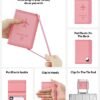 Stouchi Passport Holder with Airtag, Cute Passport Wallet for Women Travel, Leather Passport Holder Family Case, Anti-Lost, Pink - Image 5