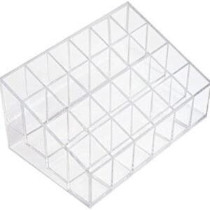Onwon Transparent Cosmetic Makeup Organizer Clear 24 Lattices Lipsticks Cosmetic Lotion Makeup Organizer Storage Display Holder Stand