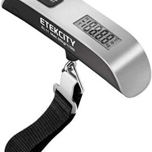 Etekcity Luggage Scale, Digital Suitcase Weight Scales for Travel Essential Accessories, Portable Hanging Fishing Scale for Travel Bag Tags, Cruise Ship Essentials, 110 Pounds, Battery Included