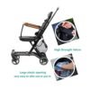 Lightweight and Compact Coast Rider Stroller with One Hand Easy Fold, Adjustable Handles and Soft Ride Wheels, Grey & Evolur Cruise Rider Mesh Storage Basket, Black - Image 7