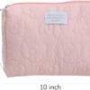 MHDGG 2 Pieces Makeup Bag Large Cosmetic Bag Capacity Travel Makeup Bag Organizer Cute Makeup Brushes Aesthetic Accessories Storage Bag for Women,White Pink - Image 4