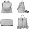 Women Backpack Purse Fashion Elephant Skin Pattern Large Travel Bag Ladies Shoulder Bags Gray - Image 6