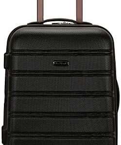 Rockland Melbourne Hardside Expandable Spinner Wheel Luggage, Black, Carry-On 20-Inch