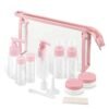 Travel Bottles Kit, TSA Approved Leak Proof Portable Toiletry Containers Set, Clear PET Flight Size Cosmetic Containers for Lotion, Shampoo, Cream, Soap, Set of 11