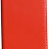 RFID Blocking Slim Minimalist Long Travel Wallet Genuine Leather Passport Holder Travel Cover (Red)